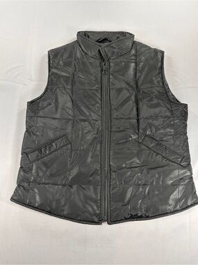 Cool Wear Black Quilted Puffer Vest Women’s Small Y2K
